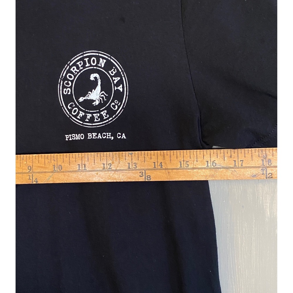 Scorpion Bay Coffee Co Pismo Beach CA Black Graphic T-Shirt Unisex Small Vacay - Picture 3 of 4